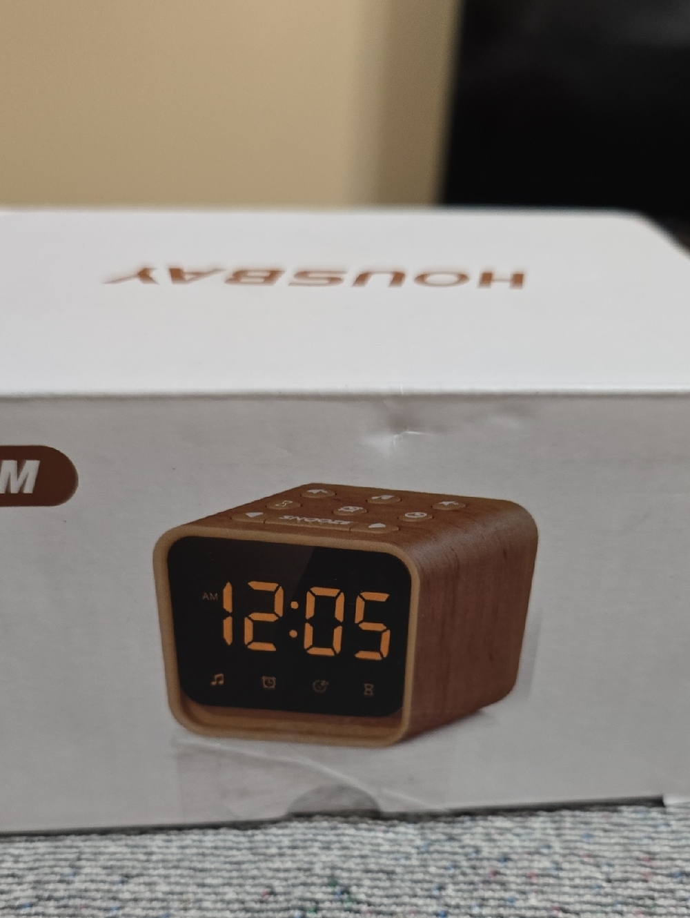 Housbay Wood-Style Digital Alarm Clock - Brown